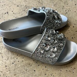 Michael Kors Glittering Silver Sandals